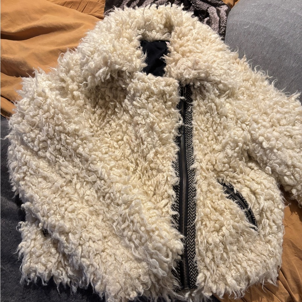 Free People Cropped Sherpa Coat